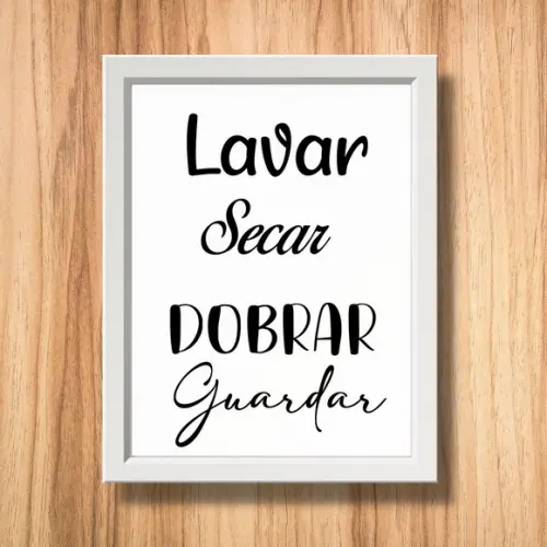 quadro lavanderia moldura com vidro frase divertida 30x40cm
