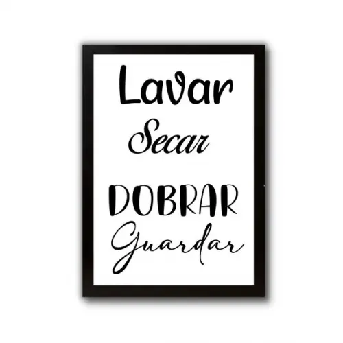 quadro lavanderia moldura com vidro frase divertida 30x40cm