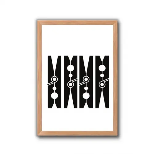 Quadro Lavanderia Prendedor Decoração Moldura/vidro 30x40cm