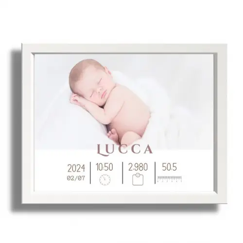 Quadro Nascimento Bebe Editar Quarto de Menino Moldura 33x43