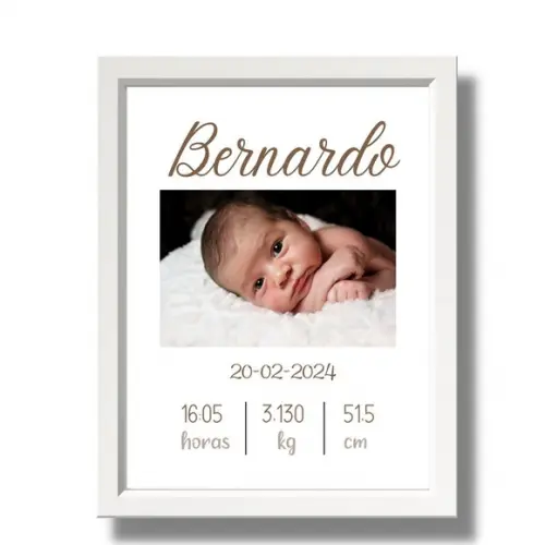 Quadro Nascimento Bebe Maternidade Azul Quarto Menino 33x43