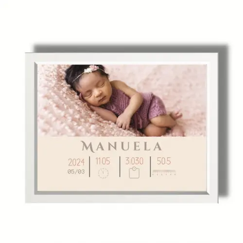 Quadro Nascimento Quarto do Bebe Maternidade Menina 33x43 cm