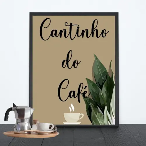 Quadro para Aparador Cantinho do Café 30x40 c/ Vidro