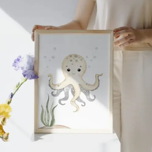 Quadro para Quarto de Bebê | Fundo do Mar Personalizado