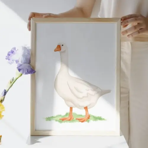 Quadro Patinho para Quarto de Bebê Menina Personalzado 33x43