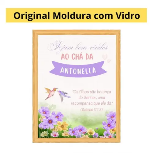 Quadro Personalizado Bem-vindos Chá de Bebê Feminino