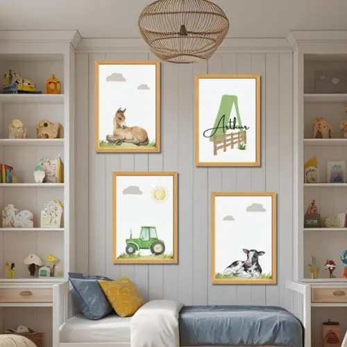 Quadro Personalizado Fazendinha com Nome | Decoração Infanti