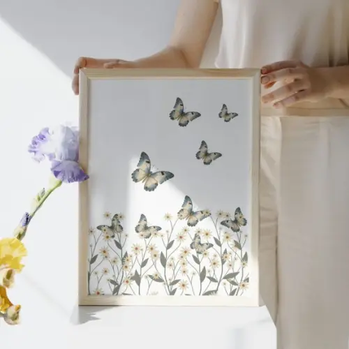 Quadro Quarto Bebê Menina Estilo Delicado | Moldura e Vidro