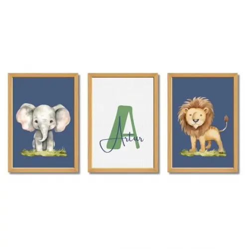 Quadro Safari Infantil Personalizado | Decoração para Quarto