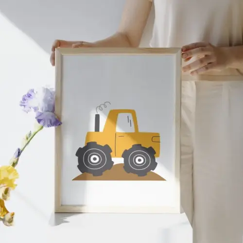 Quadro Trator com Nome | Decoração para Bebê Menino