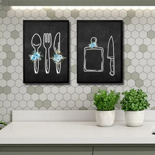Quadros Decorativos com Moldura para Cozinha 20x30cm