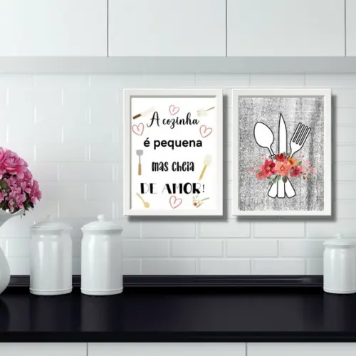 quadros decorativos com vidro para cozinha 20x30 c/ vidro