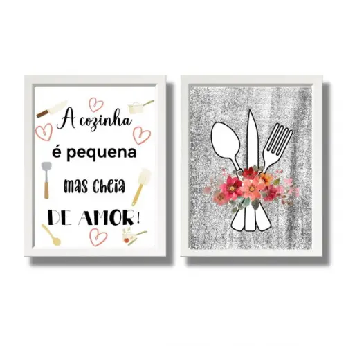 quadros decorativos com vidro para cozinha 20x30 c/ vidro