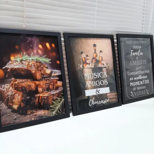 Quadros Decorativos para Área Gourmet Churrasqueira 33x43 cm