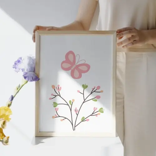 Quadros Decorativos Quarto de Menina Personalizado Borboleta
