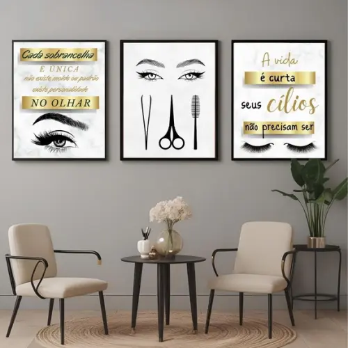 Quadros Decorativos Salão Studio Designer de Sobrancelhas