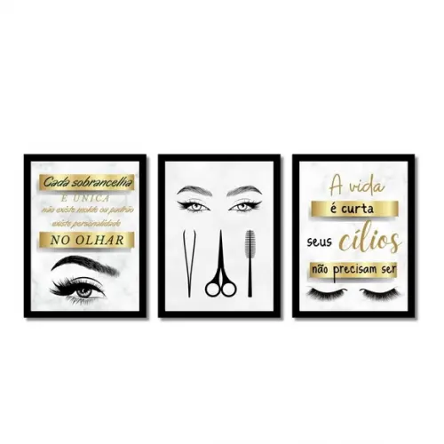 Quadros Decorativos Salão Studio Designer de Sobrancelhas
