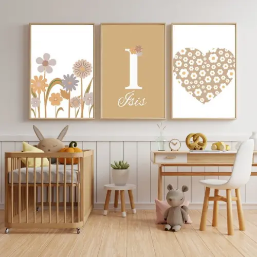 Quadros Personalizados para Quarto de Bebê Menina com Vidro