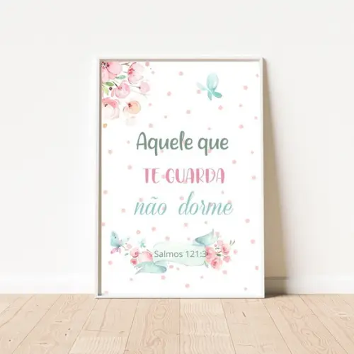 Quadros Quarto de Menina Aquarela com Frase 33x43 cm