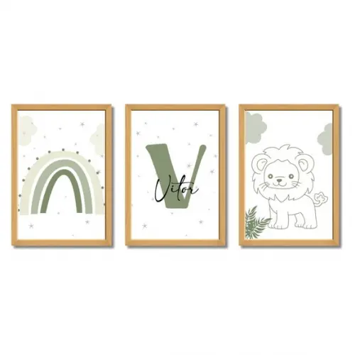 Quadros Safari Personalizados com Vidro | Decoração Infantil