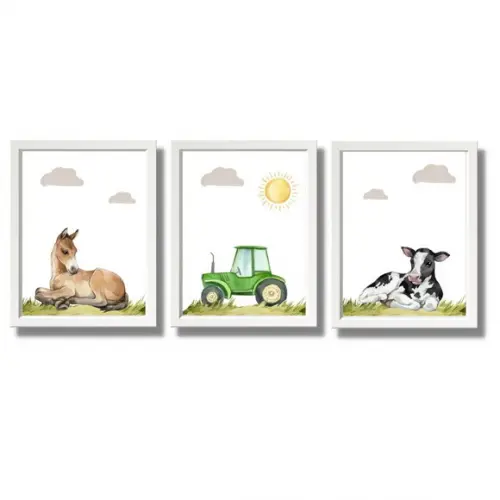 Quadros Temáticos Fazendinha | Decoração de Quarto de Bebê