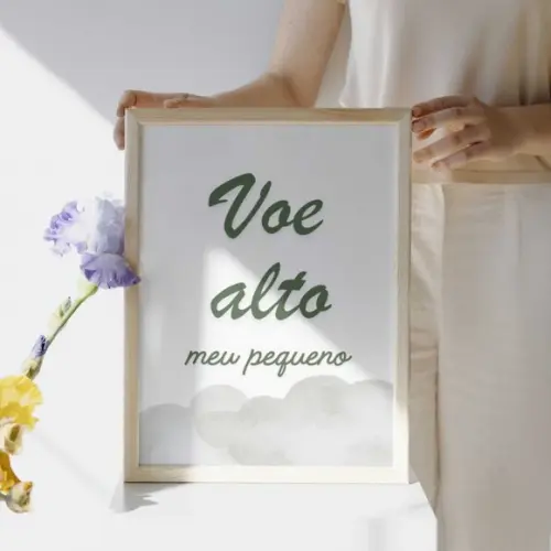 Quadros Urso Aviador Quarto de Menino com Vidro