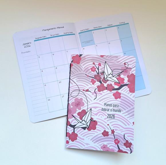 2026 Planner Mensal A5 - Tsurus Rosa