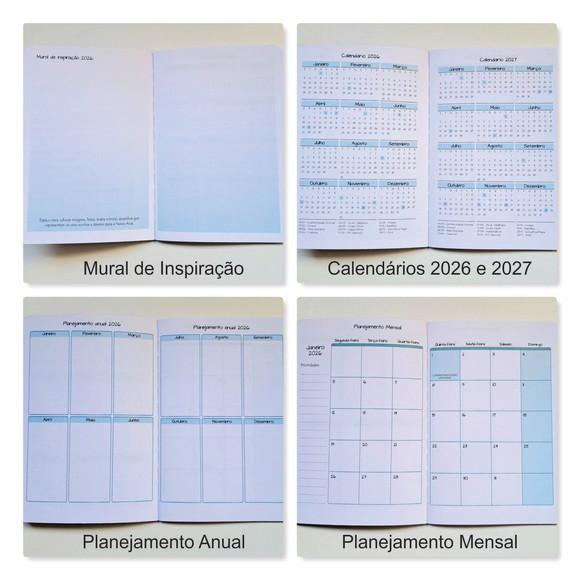 2026 Planner Mensal A6 - Tsurus Azul