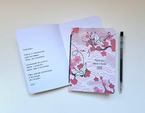 2026 Planner Mensal A6 - Tsurus Rosa