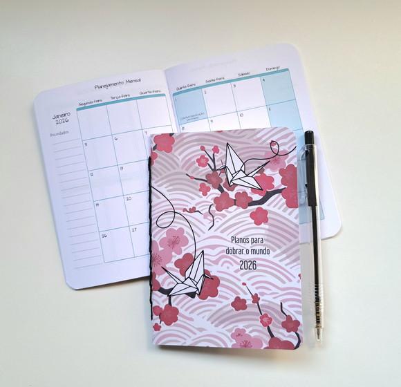 2026 Planner Mensal A6 - Tsurus Rosa