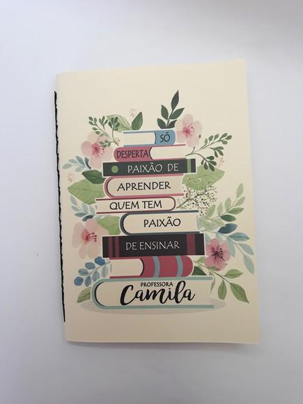 Caderno Personalizado Professor Livros e Flores A5