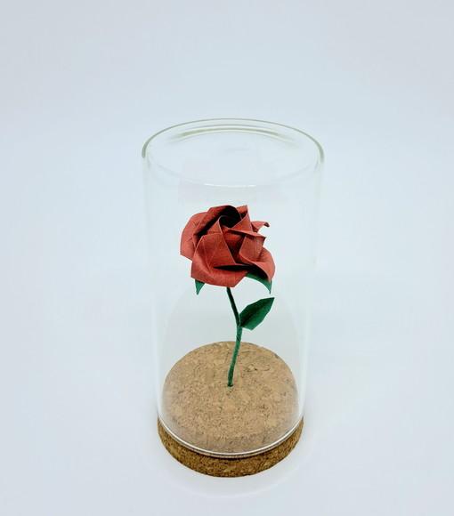Rosa de Origami na Cúpula de Vidro