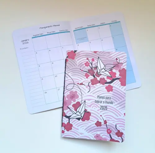 2026 Planner Mensal A5 - Tsurus Rosa