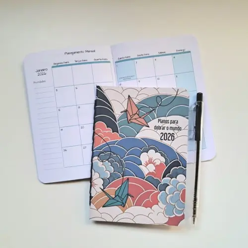 2026 Planner Mensal A6 - Tsurus Azul