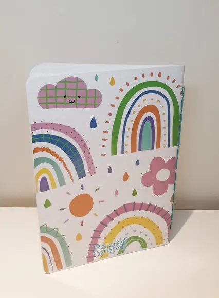 Caderno de Desenho Infantil Personalizado Arco-íris