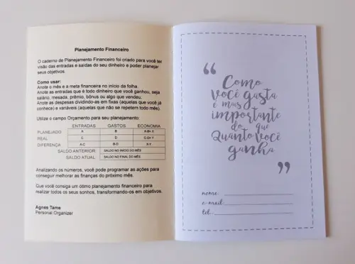 Caderno Planejamento Financeiro A5 (p/planner)