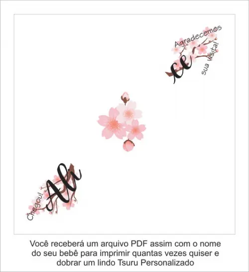 Tsuru Personalizado Sakura - Arquivo Digital