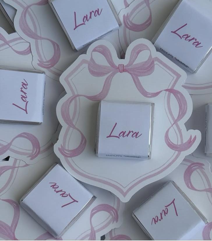 Mini chocolates personalizados no card