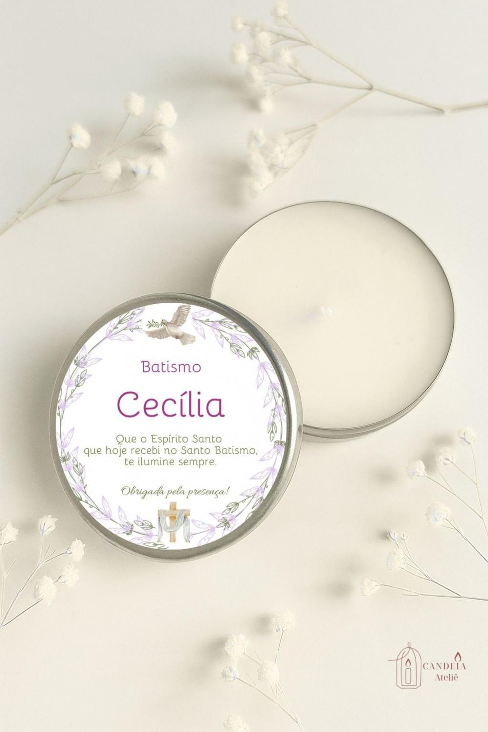 Lembrancinha de Batismo | Batizado - Mini vela aromática