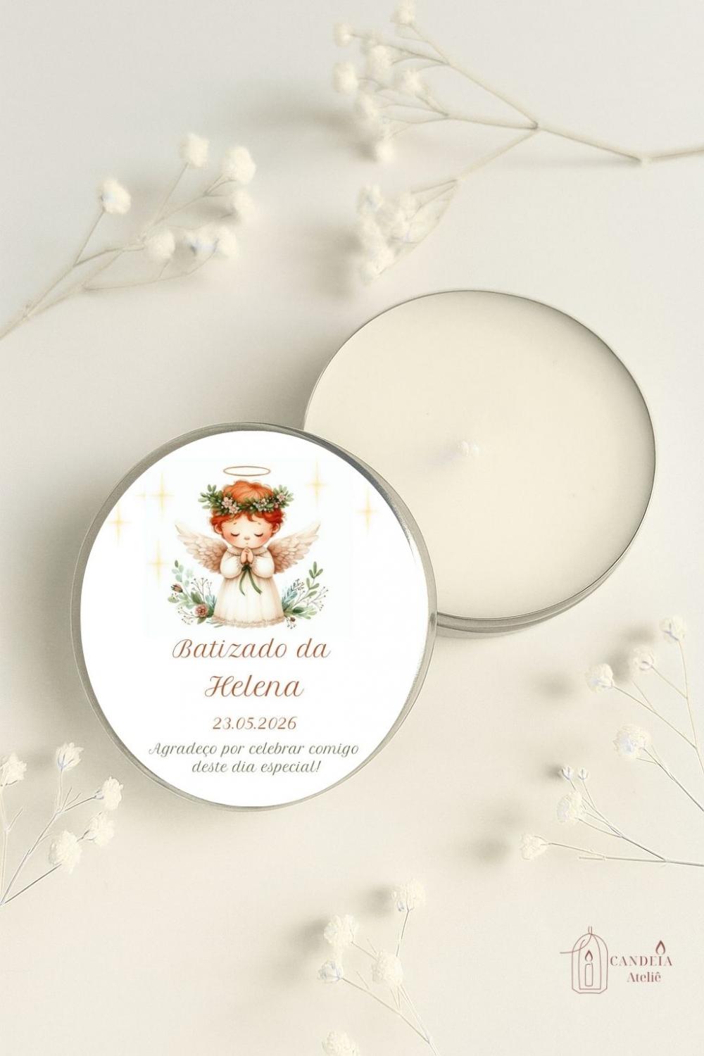 Lembrancinha de Batismo | Batizado - Mini vela aromática