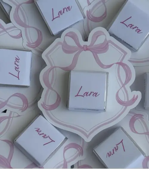 Mini chocolates personalizados no card