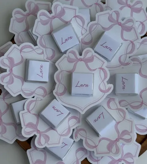 Mini chocolates personalizados no card