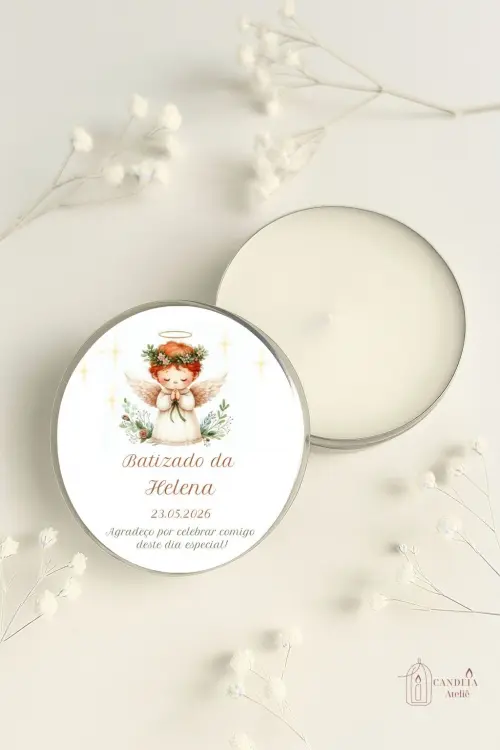 Lembrancinha de Batismo | Batizado - Mini vela aromática