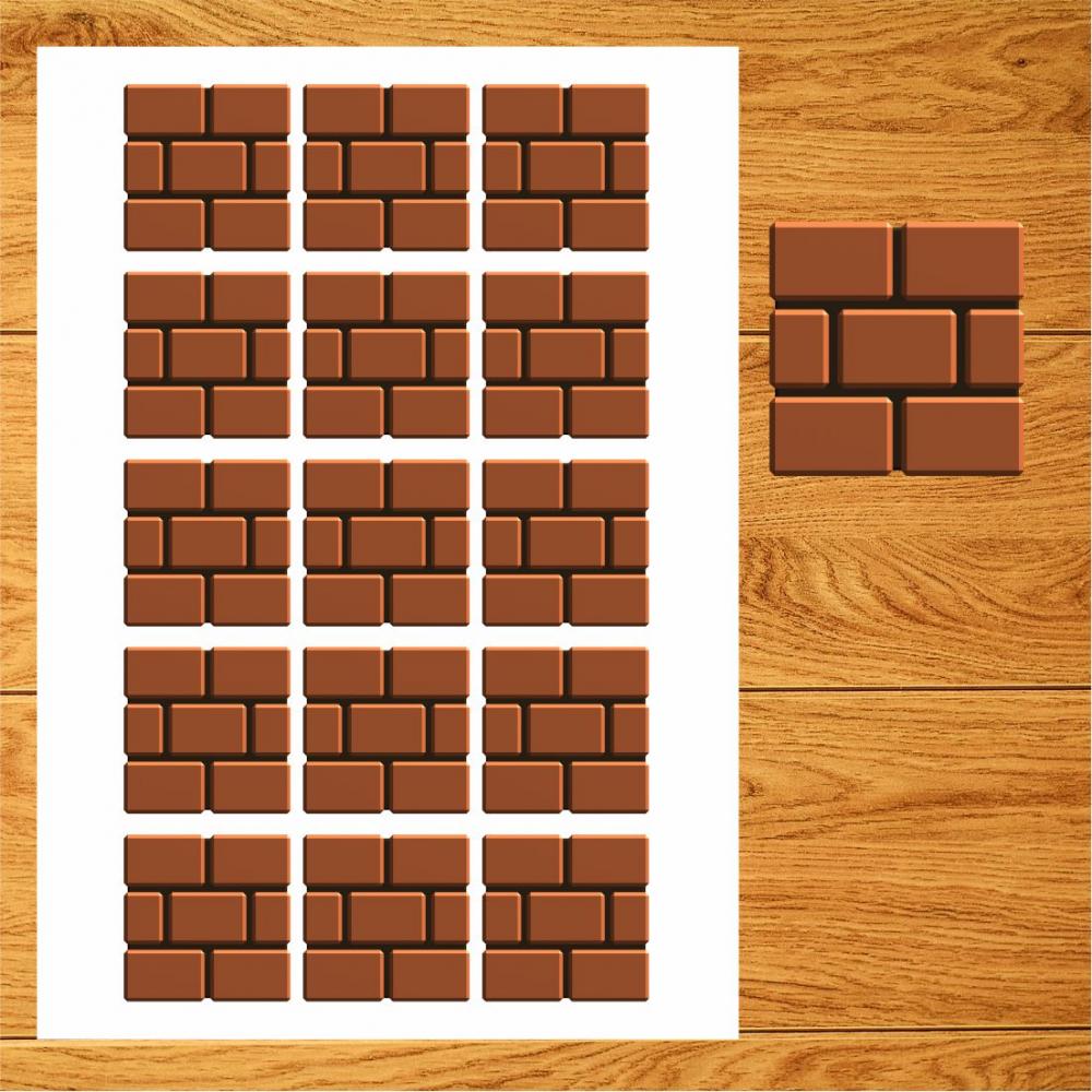 Arquivo Digital A4 - Adesivo Tijolinho Mario Bross 5x5 cm