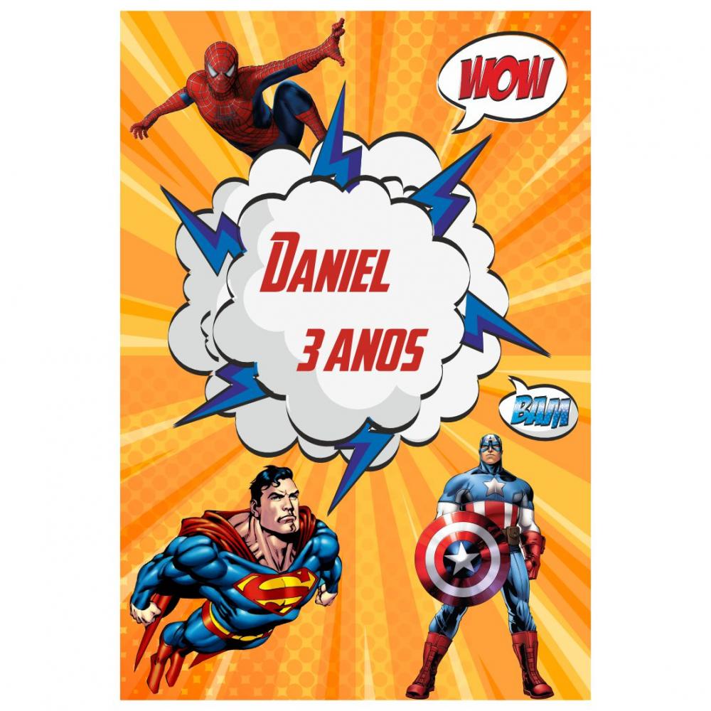 Arquivo digital tamanho A3 - Painel super heróis