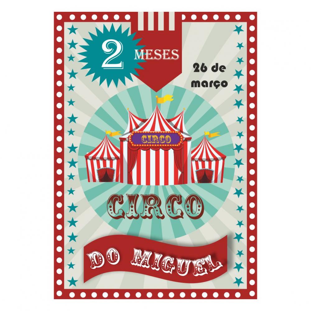 Arquivo digital tamanho A3 - Painel tema circo