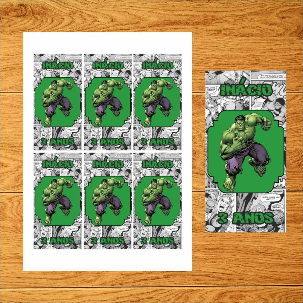Arquivo digital A4 - Adesivo para copo hulk 6 x 12 cm