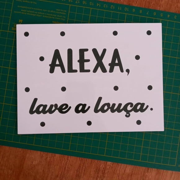 Placa decorativa 15x20 cm Alexa, lave a louça poá