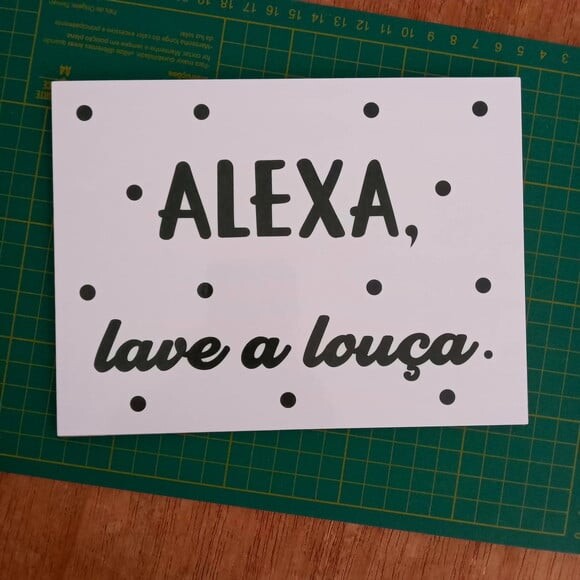Placa decorativa 15x20 cm Alexa, lave a louça poá