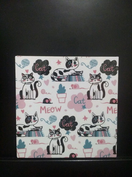 Porta copo/ íma decorativo Gato Meow